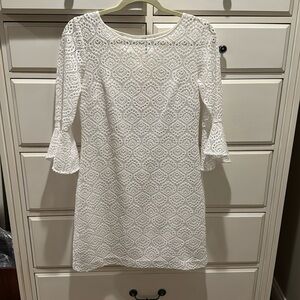 Lilly Pulitzer white knit dress. Lined. Sz S. Beautiful.